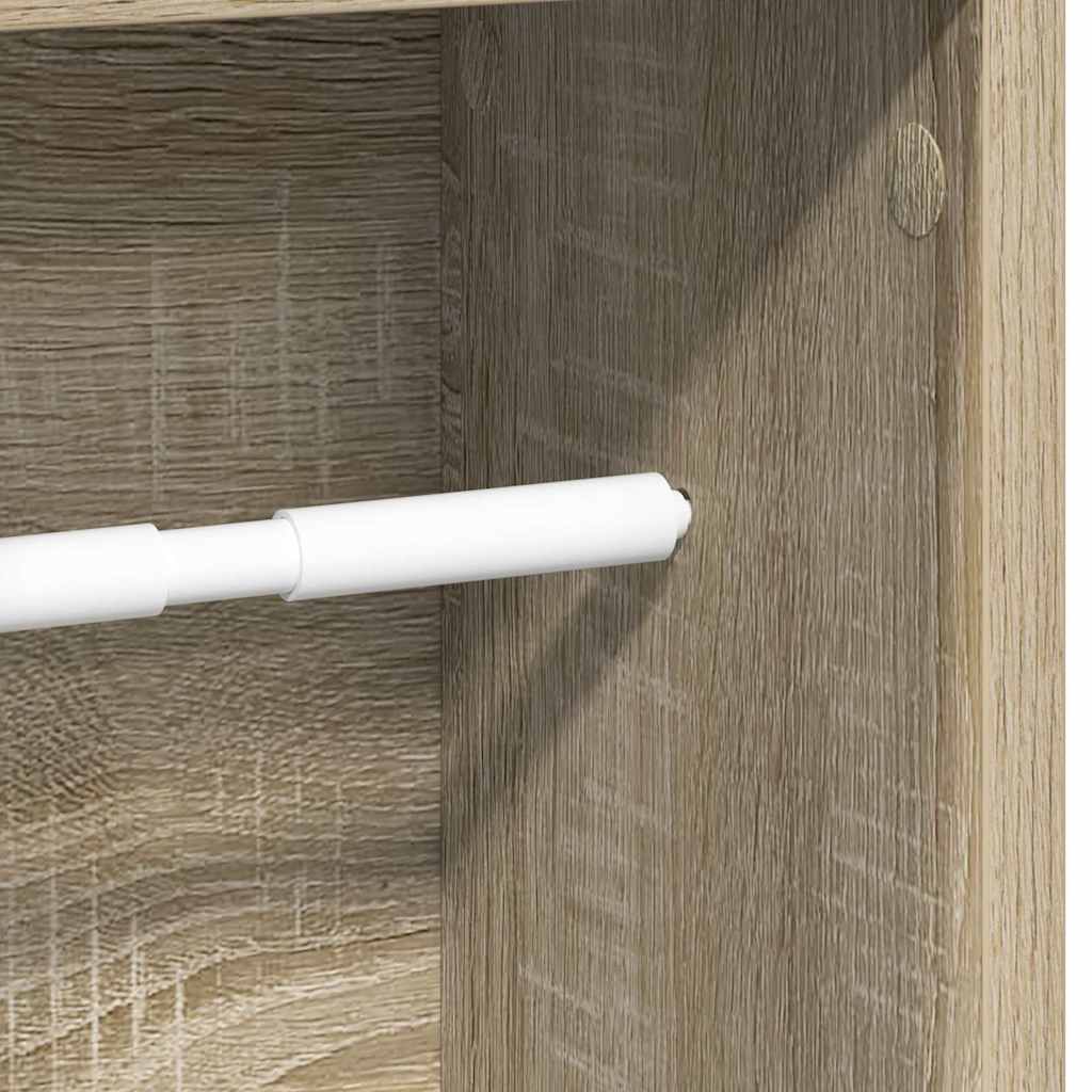 Badkamerkast met rolhouder 20,5x20x90 cm sonoma eikenkleurig is nu te koop bij PeponiXL, paradijselijk wonen!
