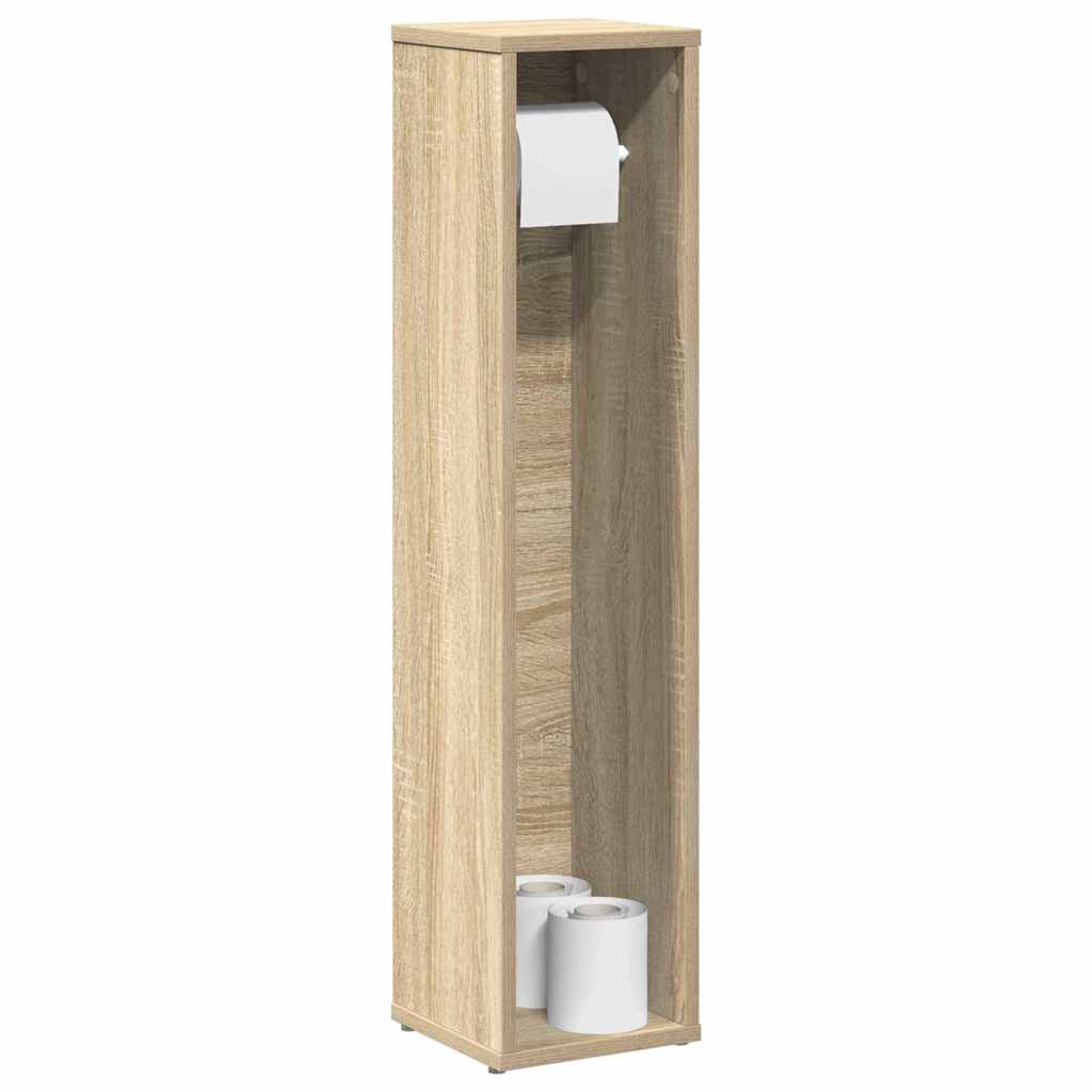 Badkamerkast met rolhouder 20,5x20x90 cm sonoma eikenkleurig is nu te koop bij PeponiXL, paradijselijk wonen!