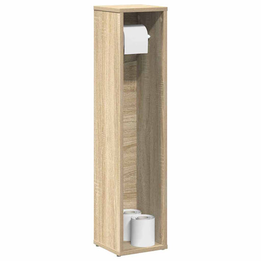 Badkamerkast met rolhouder 20,5x20x90 cm sonoma eikenkleurig is nu te koop bij PeponiXL, paradijselijk wonen!