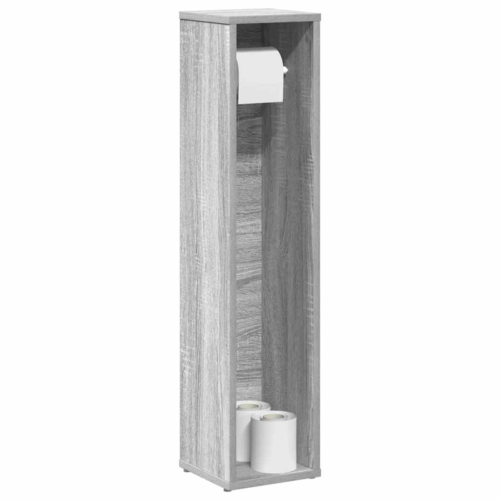Badkamerkast met rolhouder grijs Sonoma 20,5x20x90 cm is nu te koop bij PeponiXL, paradijselijk wonen!