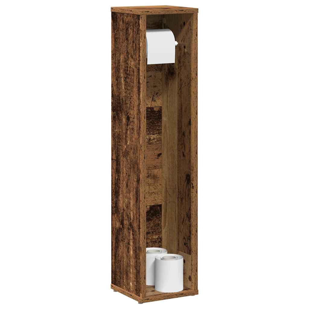 Badkamerkast met rolhouder oud hout 20,5x20x90 cm is nu te koop bij PeponiXL, paradijselijk wonen!