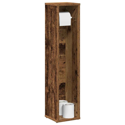 Badkamerkast met rolhouder oud hout 20,5x20x90 cm is nu te koop bij PeponiXL, paradijselijk wonen!