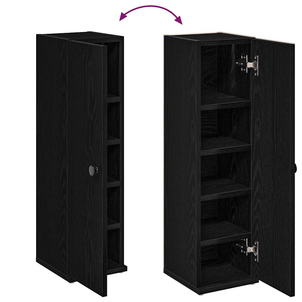 Badkamerkast met rolhouder 20,5x22x72 cm zwart is nu te koop bij PeponiXL, paradijselijk wonen!