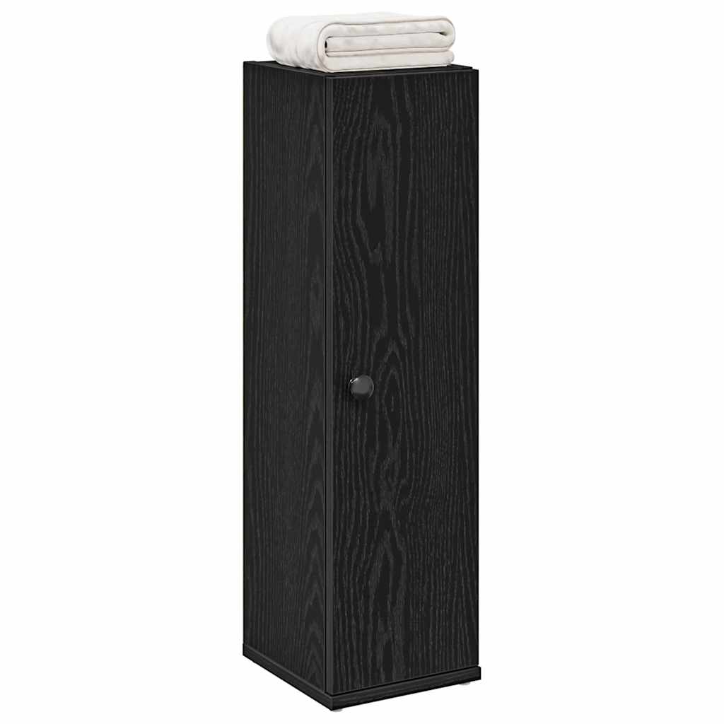 Badkamerkast met rolhouder 20,5x22x72 cm zwart is nu te koop bij PeponiXL, paradijselijk wonen!