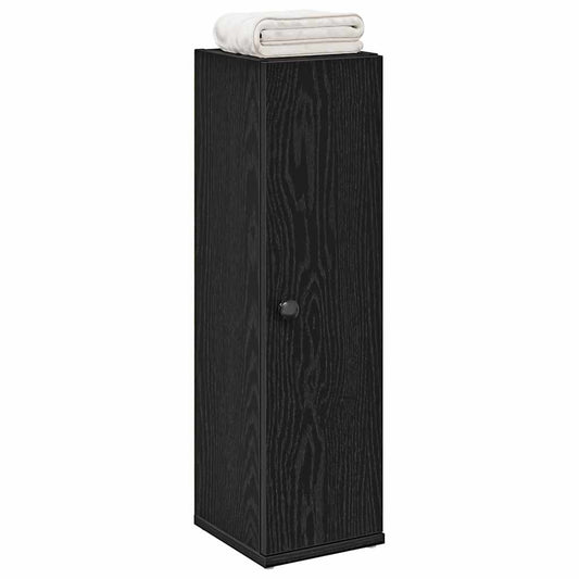 Badkamerkast met rolhouder 20,5x22x72 cm zwart is nu te koop bij PeponiXL, paradijselijk wonen!