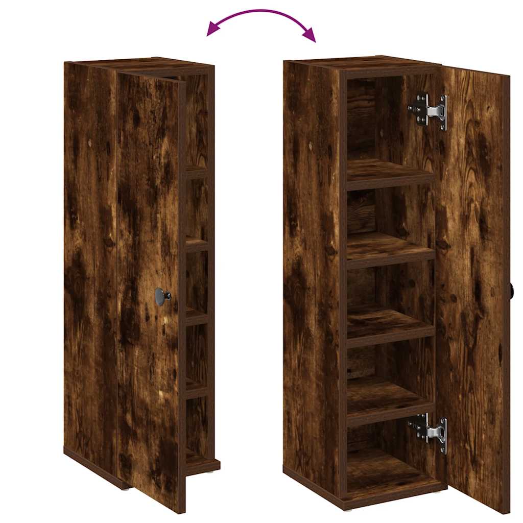 Badkamerkast met rolhouder 20,5x22x72 cm gerookt eikenkleurig is nu te koop bij PeponiXL, paradijselijk wonen!