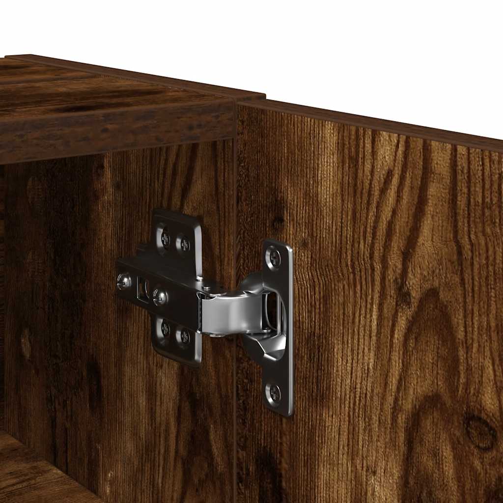 Badkamerkast met rolhouder 20,5x22x72 cm gerookt eikenkleurig is nu te koop bij PeponiXL, paradijselijk wonen!