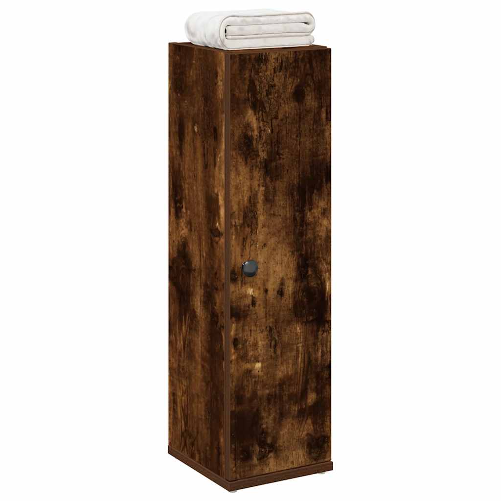 Badkamerkast met rolhouder 20,5x22x72 cm gerookt eikenkleurig is nu te koop bij PeponiXL, paradijselijk wonen!