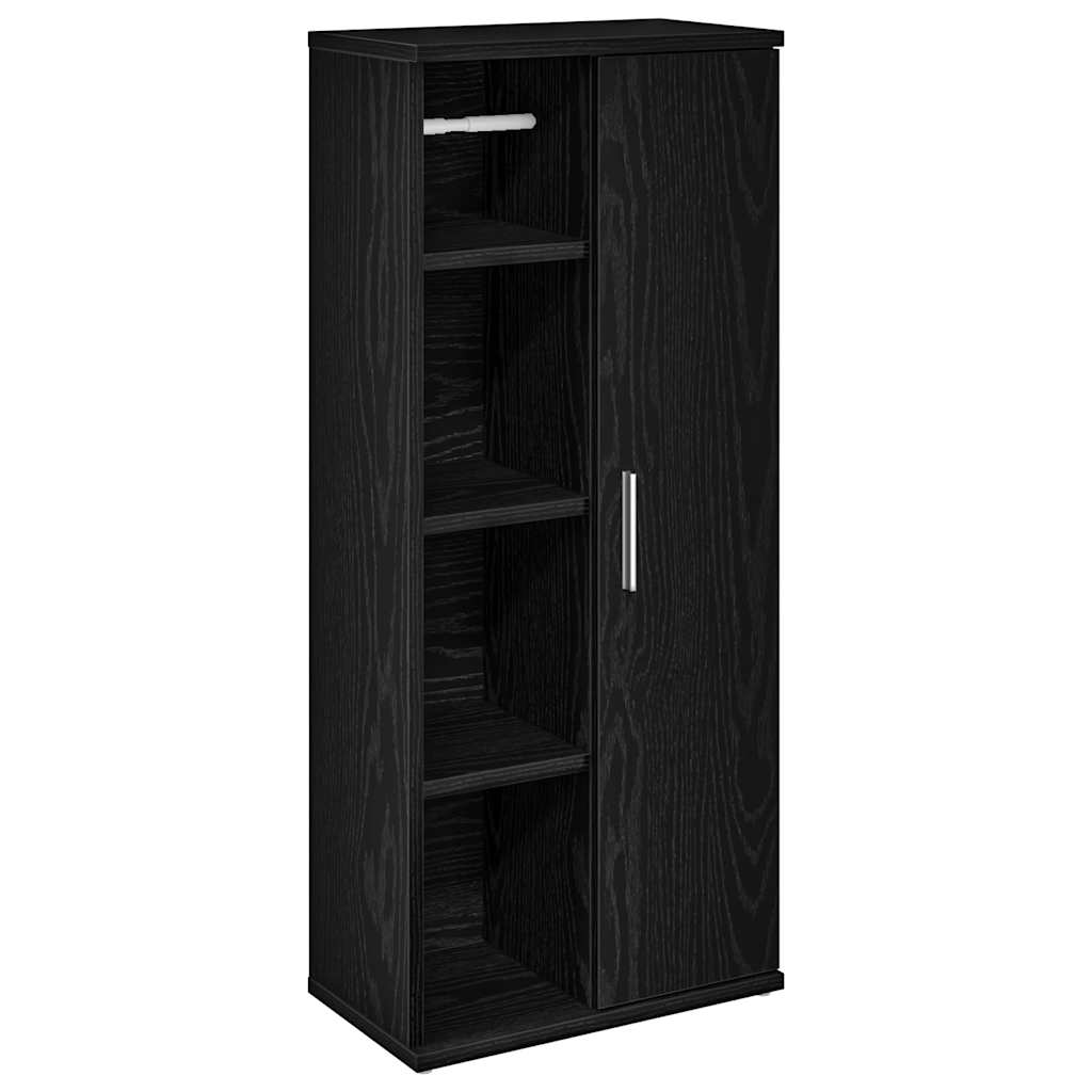 Badkamerkast met rolhouder 39x22x90 cm zwart is nu te koop bij PeponiXL, paradijselijk wonen!