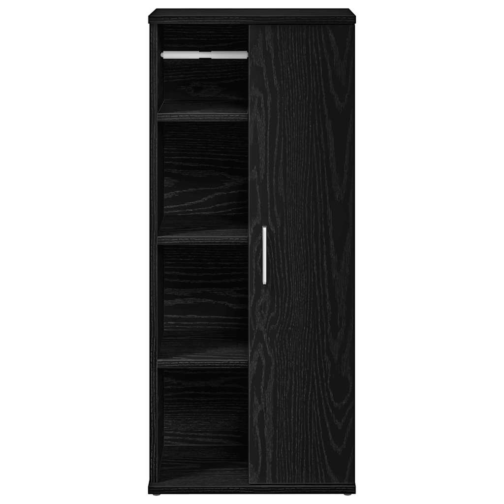 Badkamerkast met rolhouder 39x22x90 cm zwart is nu te koop bij PeponiXL, paradijselijk wonen!