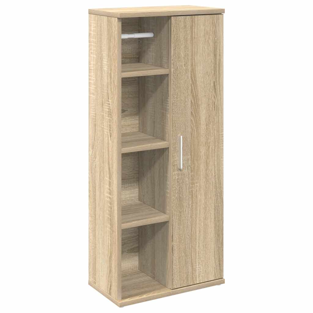 Badkamerkast met rolhouder 39x22x90 cm sonoma eikenkleurig is nu te koop bij PeponiXL, paradijselijk wonen!