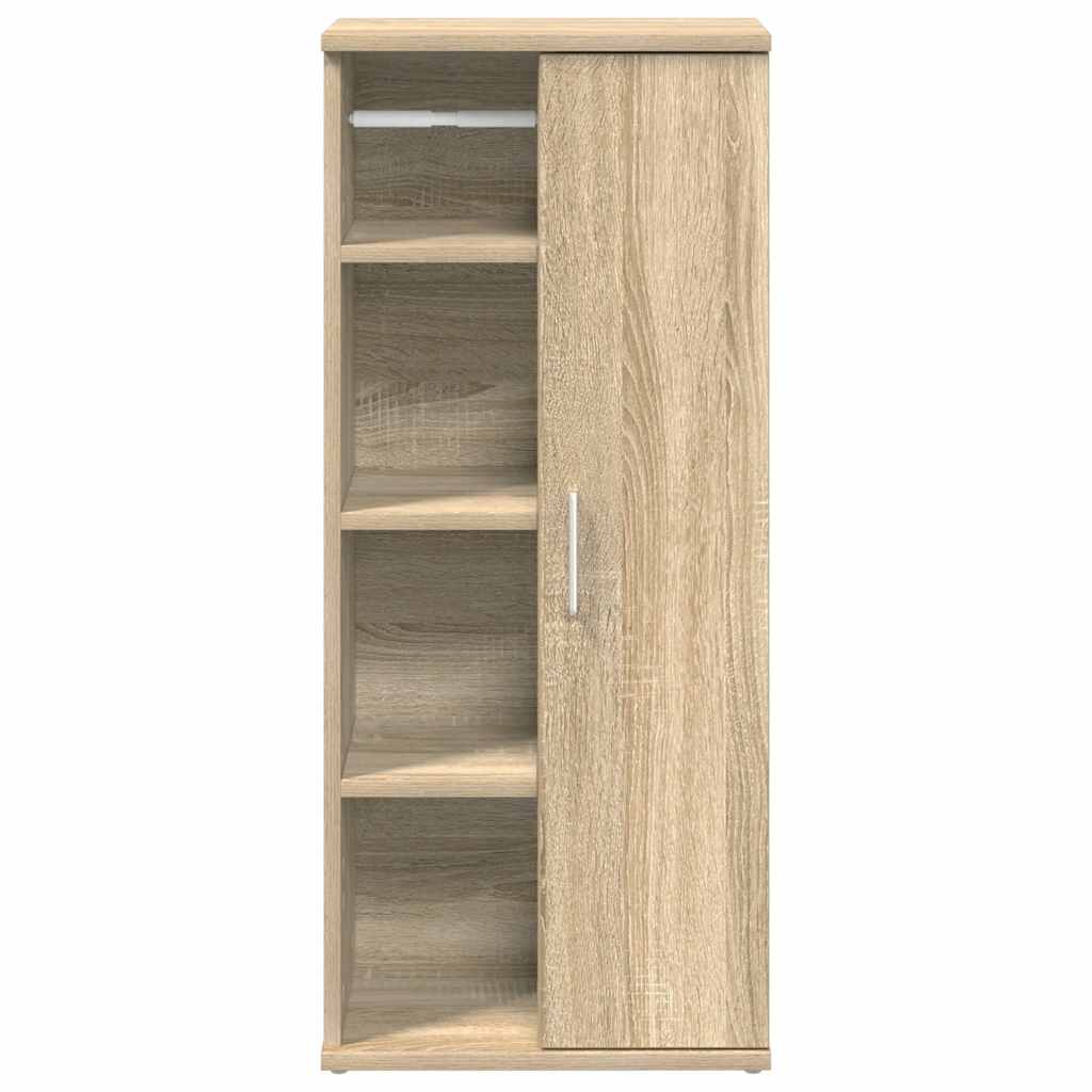 Badkamerkast met rolhouder 39x22x90 cm sonoma eikenkleurig is nu te koop bij PeponiXL, paradijselijk wonen!