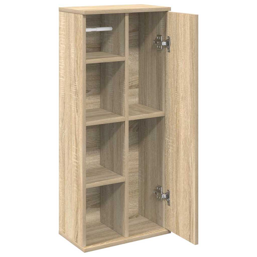 Badkamerkast met rolhouder 39x22x90 cm sonoma eikenkleurig is nu te koop bij PeponiXL, paradijselijk wonen!
