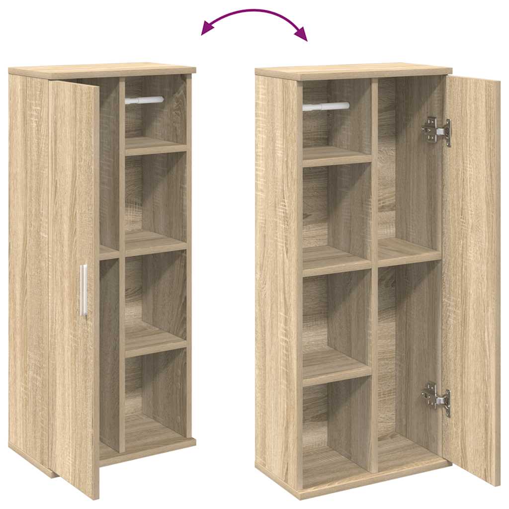 Badkamerkast met rolhouder 39x22x90 cm sonoma eikenkleurig is nu te koop bij PeponiXL, paradijselijk wonen!