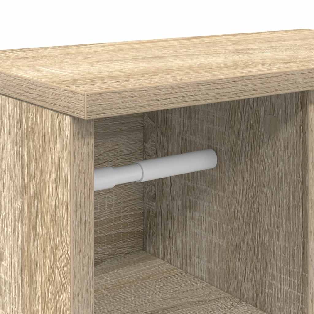 Badkamerkast met rolhouder 39x22x90 cm sonoma eikenkleurig is nu te koop bij PeponiXL, paradijselijk wonen!