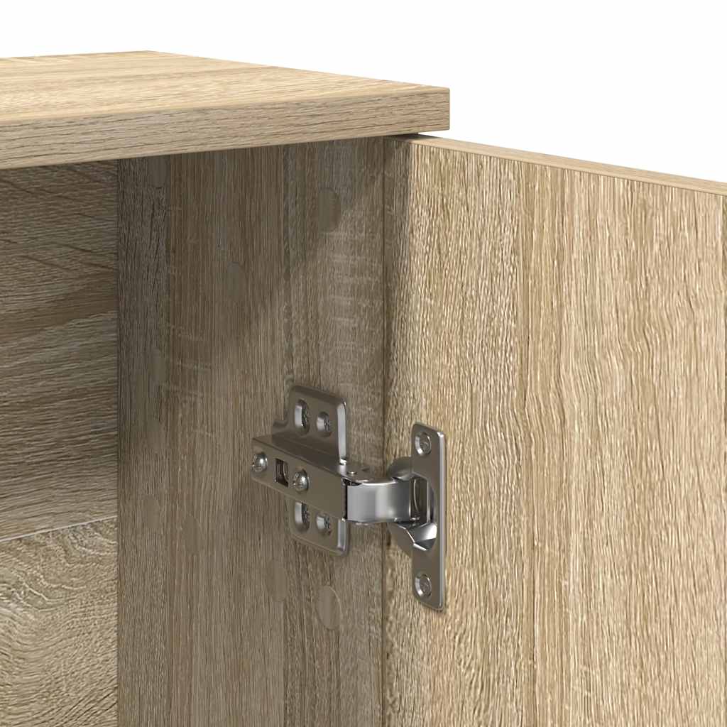 Badkamerkast met rolhouder 39x22x90 cm sonoma eikenkleurig is nu te koop bij PeponiXL, paradijselijk wonen!