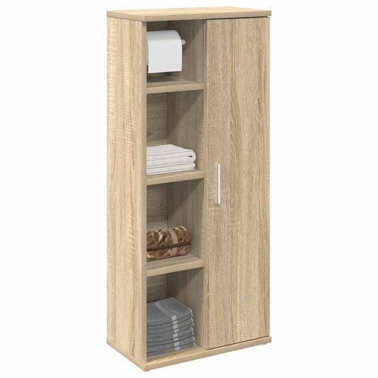 Badkamerkast met rolhouder 39x22x90 cm sonoma eikenkleurig is nu te koop bij PeponiXL, paradijselijk wonen!