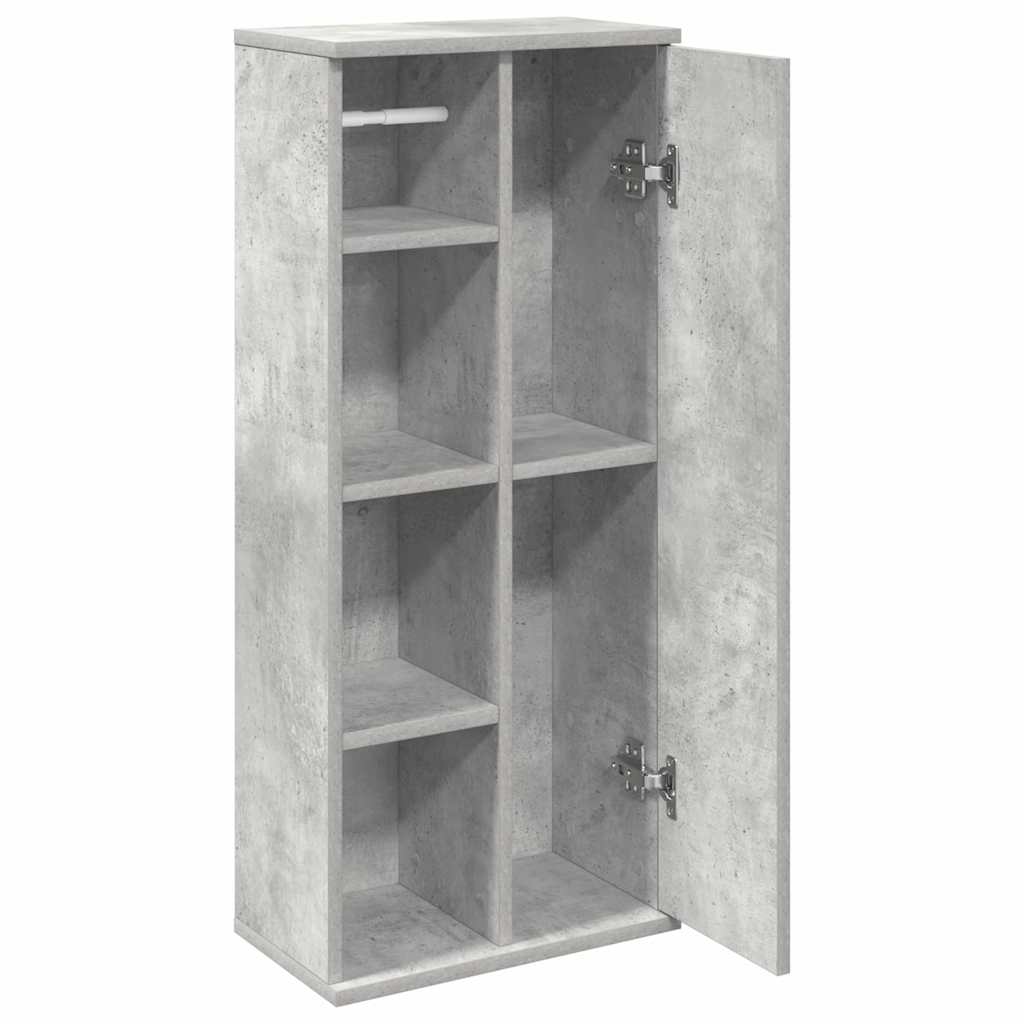 Badkamerkast met rolhouder 39x22x90 cm betongrijs is nu te koop bij PeponiXL, paradijselijk wonen!