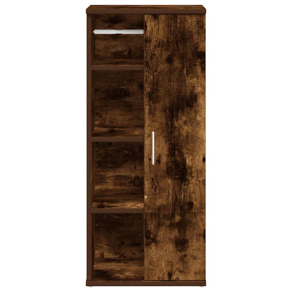 Badkamerkast met rolhouder 39x22x90 cm gerookt eikenkleurig is nu te koop bij PeponiXL, paradijselijk wonen!