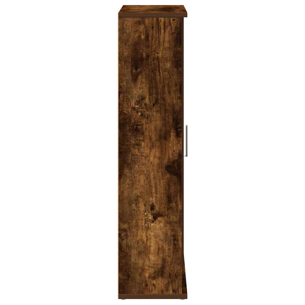 Badkamerkast met rolhouder 39x22x90 cm gerookt eikenkleurig is nu te koop bij PeponiXL, paradijselijk wonen!