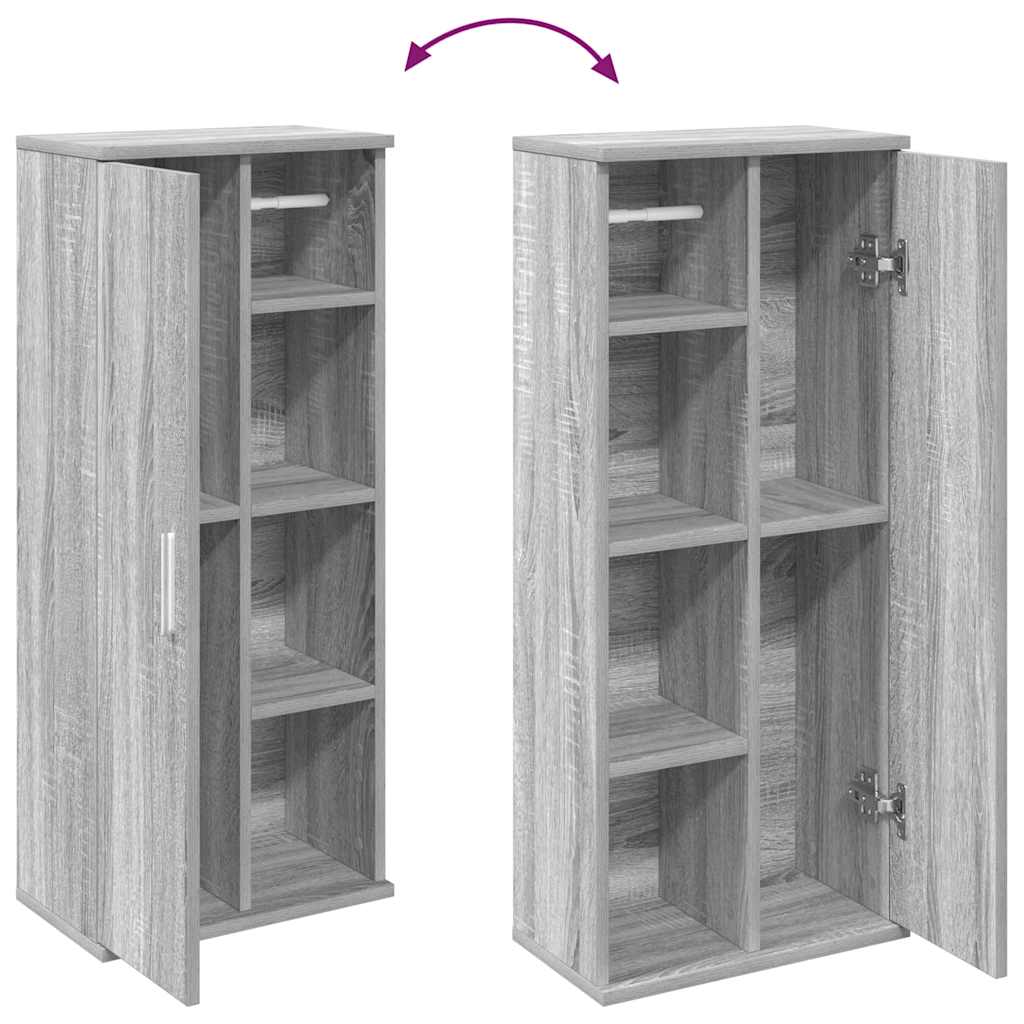 Badkamerkast met rolhouder 39x22x90 cm grijs sonoma eiken is nu te koop bij PeponiXL, paradijselijk wonen!