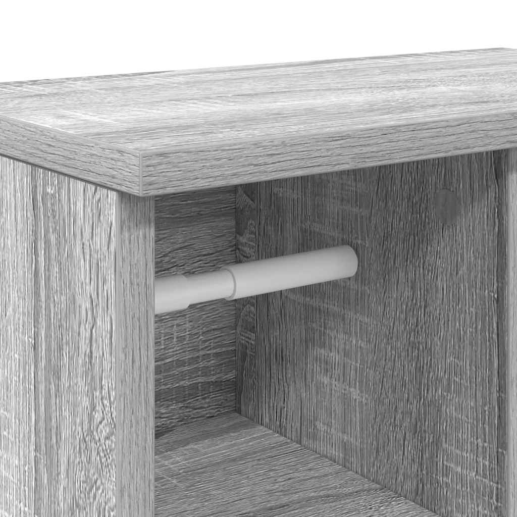 Badkamerkast met rolhouder 39x22x90 cm grijs sonoma eiken is nu te koop bij PeponiXL, paradijselijk wonen!