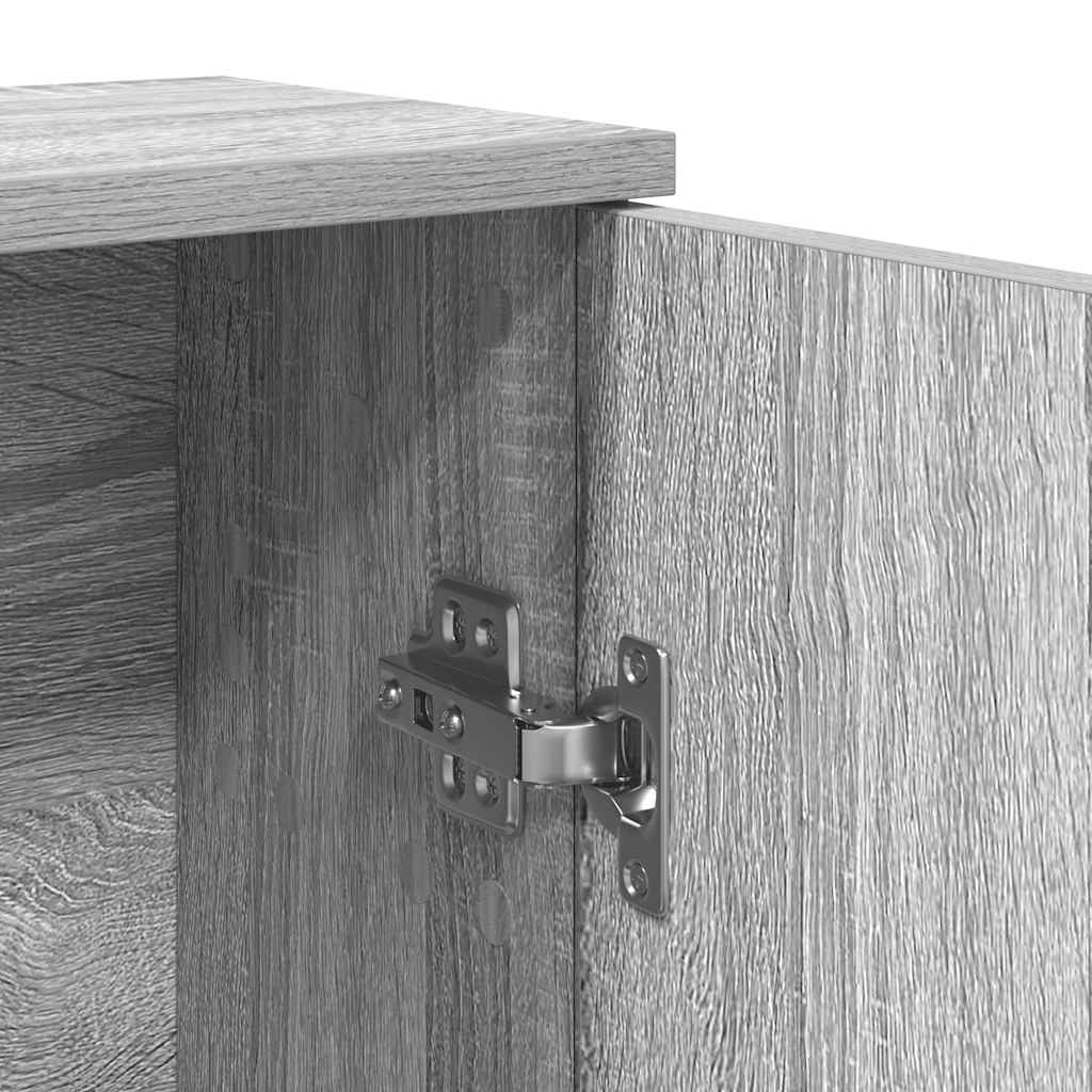 Badkamerkast met rolhouder 39x22x90 cm grijs sonoma eiken is nu te koop bij PeponiXL, paradijselijk wonen!