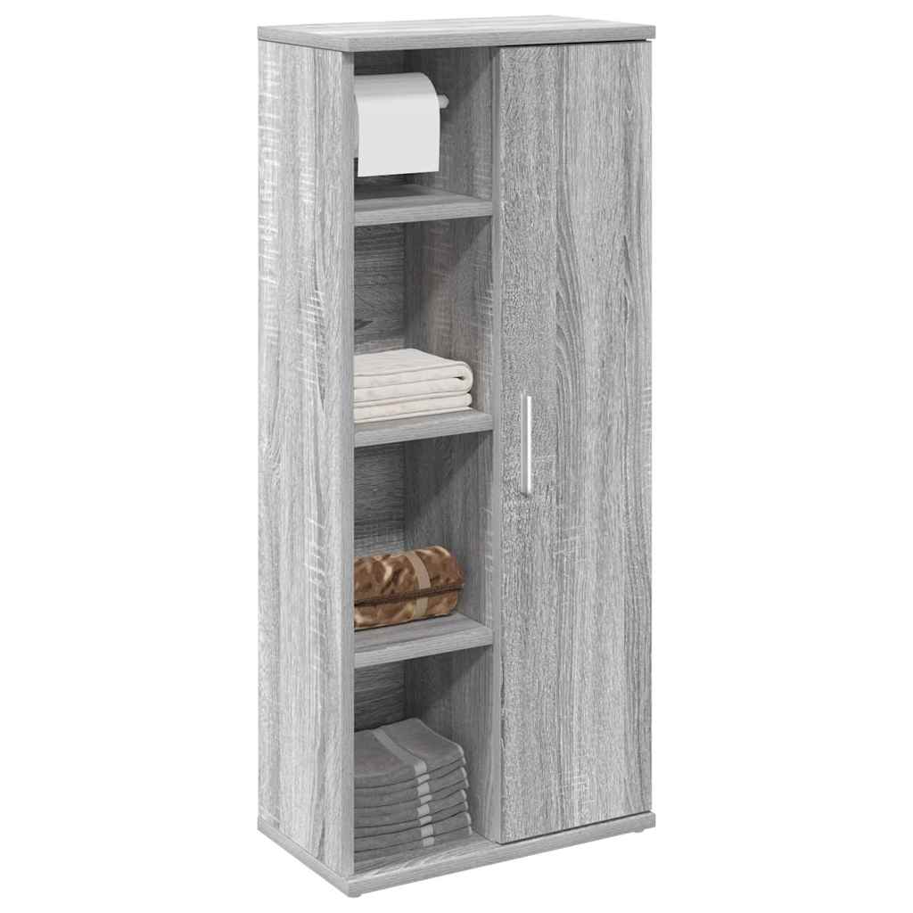 Badkamerkast met rolhouder 39x22x90 cm grijs sonoma eiken is nu te koop bij PeponiXL, paradijselijk wonen!