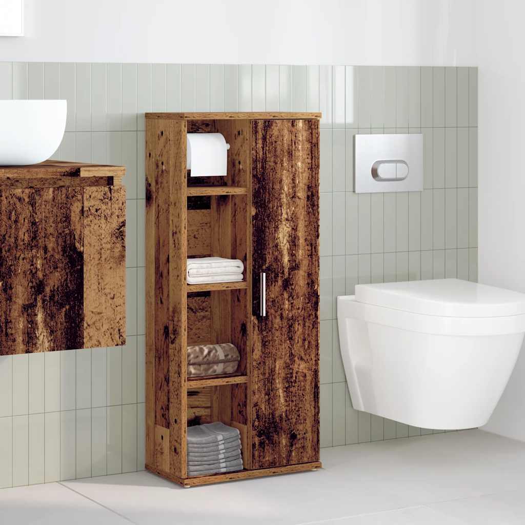 Badkamerkast met rolhouder 39x22x90 cm oud houtkleurig is nu te koop bij PeponiXL, paradijselijk wonen!