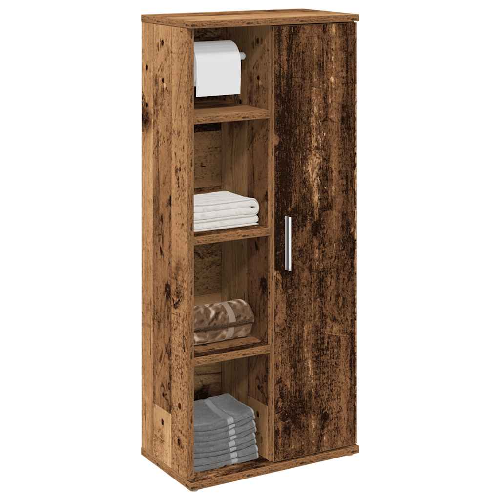 Badkamerkast met rolhouder 39x22x90 cm oud houtkleurig is nu te koop bij PeponiXL, paradijselijk wonen!