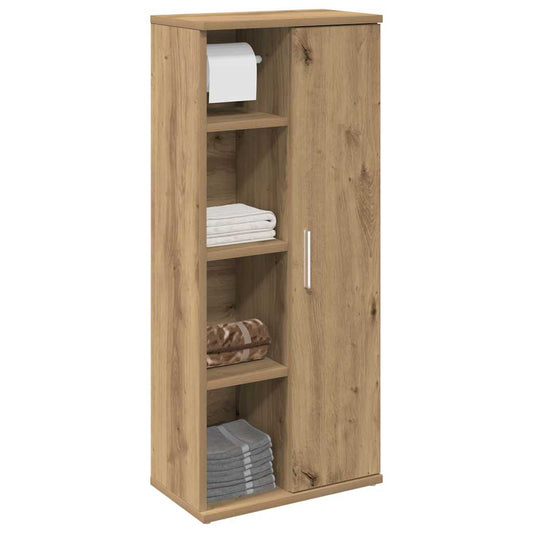 Badkamerkast met rolhouder 39x22x90 cm artisanaal eikenkleur is nu te koop bij PeponiXL, paradijselijk wonen!