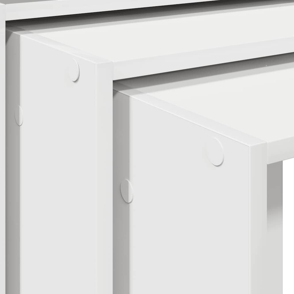 3-delige Tafeltjesset bewerkt hout wit is nu te koop bij PeponiXL, paradijselijk wonen!