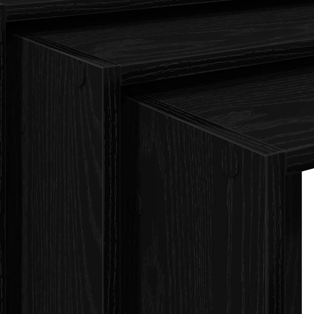 3-delige Tafeltjesset bewerkt hout zwart is nu te koop bij PeponiXL, paradijselijk wonen!