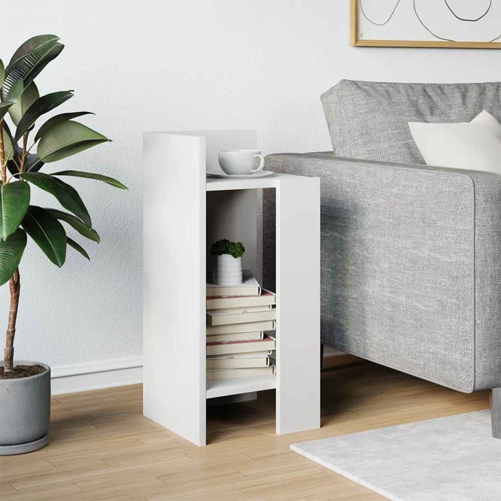 Bijzettafeltje met plank 25,5x27x60 cm wit is nu te koop bij PeponiXL, paradijselijk wonen!