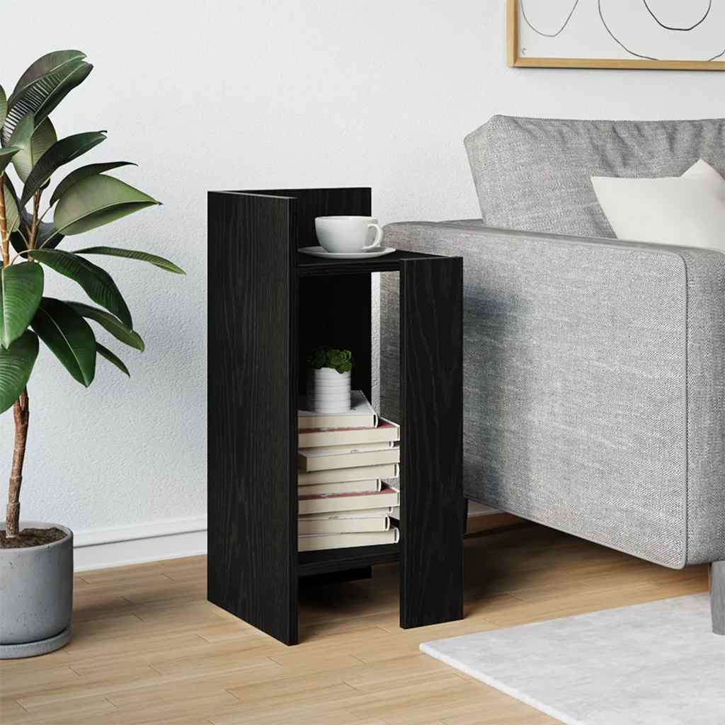 Bijzettafeltje met plank 25,5x27x60 cm zwart is nu te koop bij PeponiXL, paradijselijk wonen!