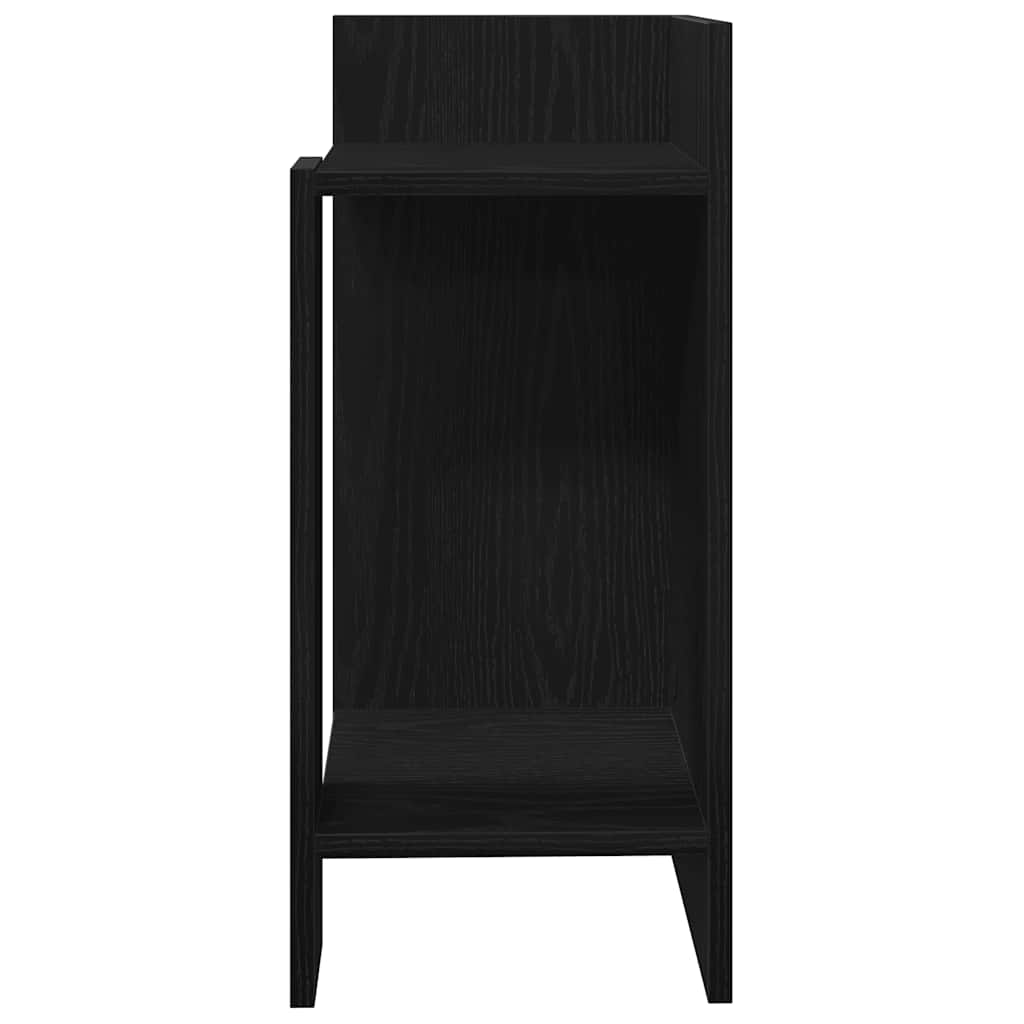 Bijzettafels 2 st met plank 25,5x27x60 cm zwart is nu te koop bij PeponiXL, paradijselijk wonen!