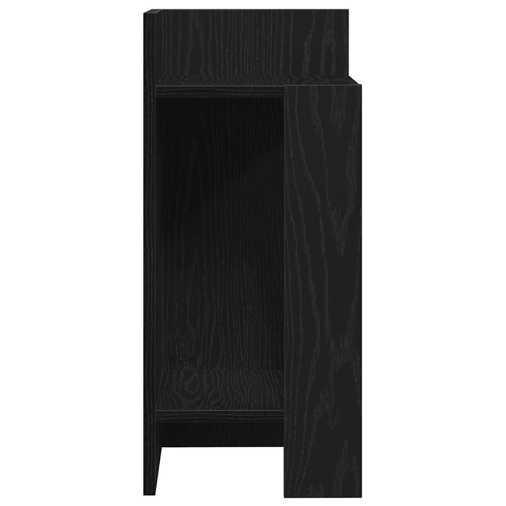Bijzettafels 2 st met plank 25,5x27x60 cm zwart is nu te koop bij PeponiXL, paradijselijk wonen!