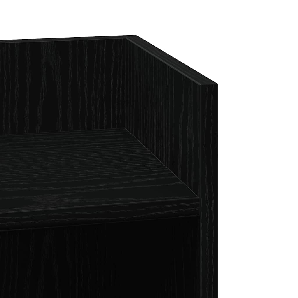 Bijzettafels 2 st met plank 25,5x27x60 cm zwart is nu te koop bij PeponiXL, paradijselijk wonen!