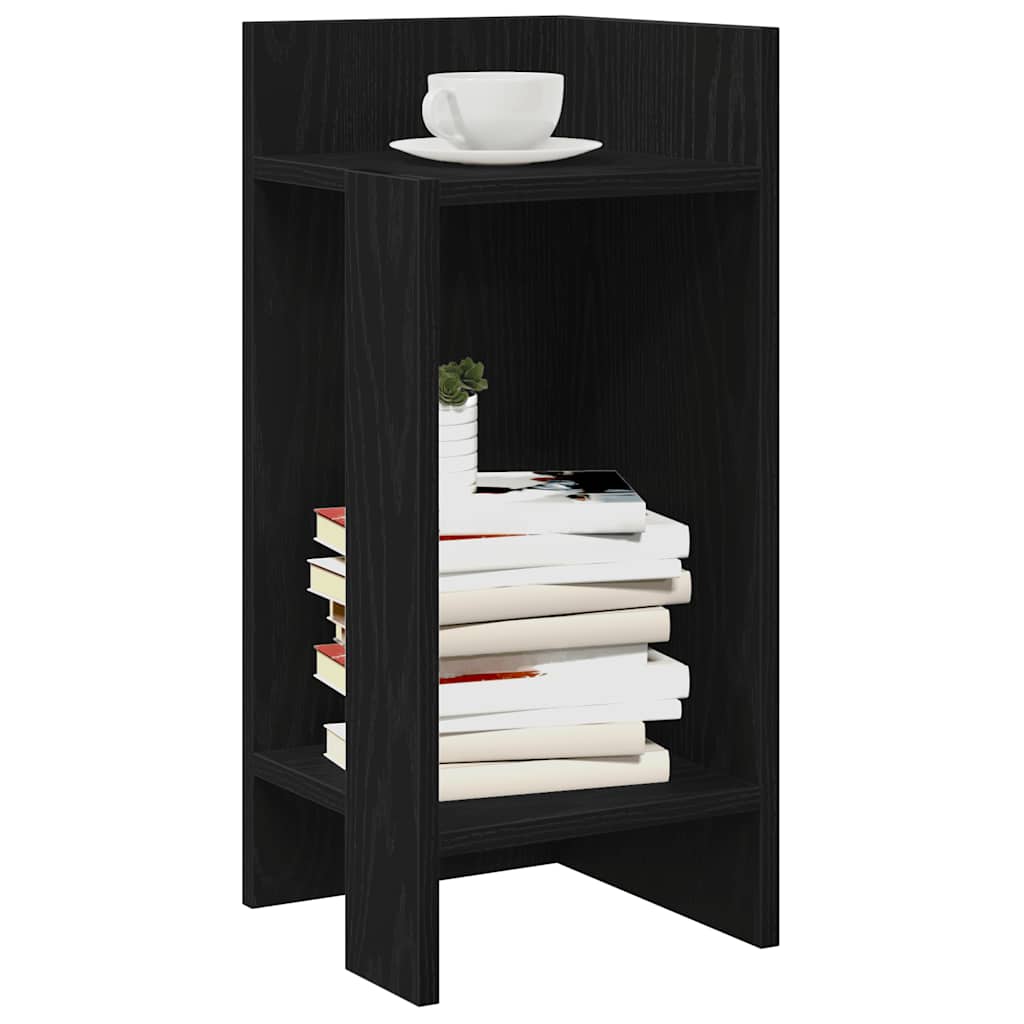 Bijzettafels 2 st met plank 25,5x27x60 cm zwart is nu te koop bij PeponiXL, paradijselijk wonen!
