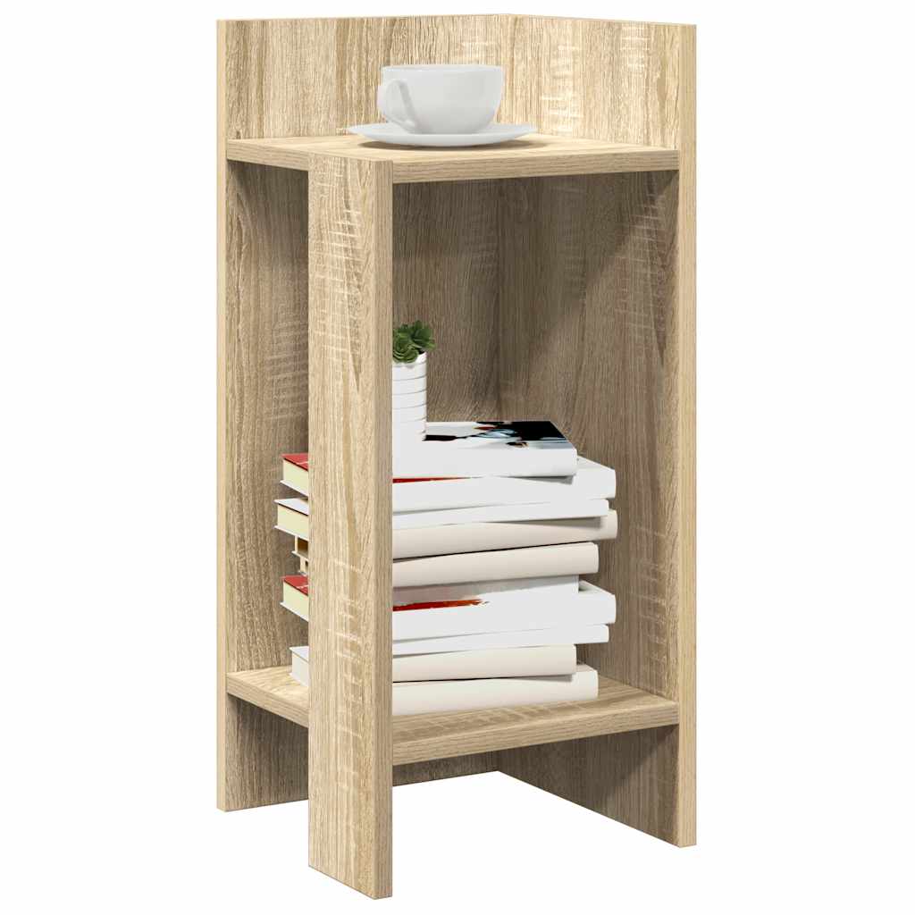 Bijzettafeltje met plank 25,5x27x60 cm sonoma eikenkleurig is nu te koop bij PeponiXL, paradijselijk wonen!