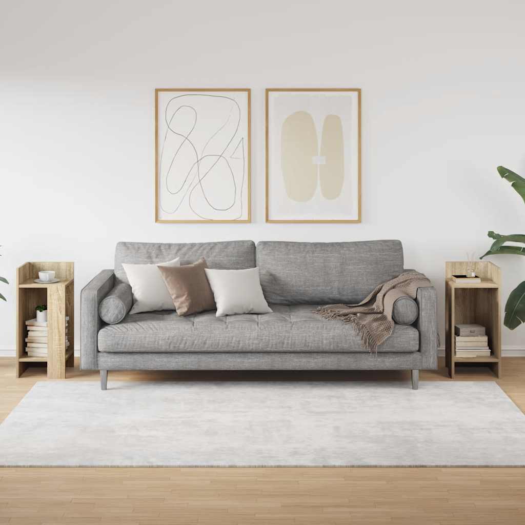 Bijzettafels 2 st met plank 25,5x27x60 cm sonoma eikenkleurig is nu te koop bij PeponiXL, paradijselijk wonen!