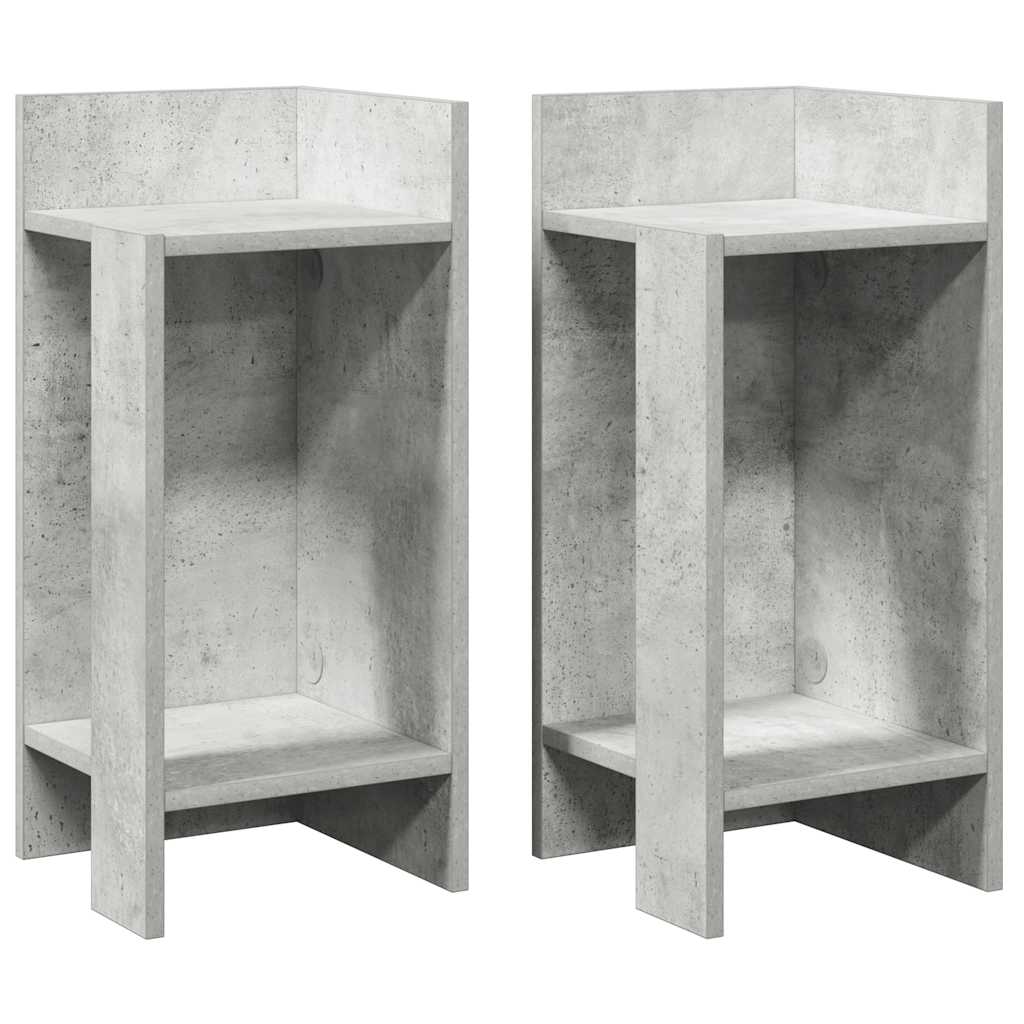 Bijzettafels 2 st met plank 25,5x27x60 cm betongrijs is nu te koop bij PeponiXL, paradijselijk wonen!