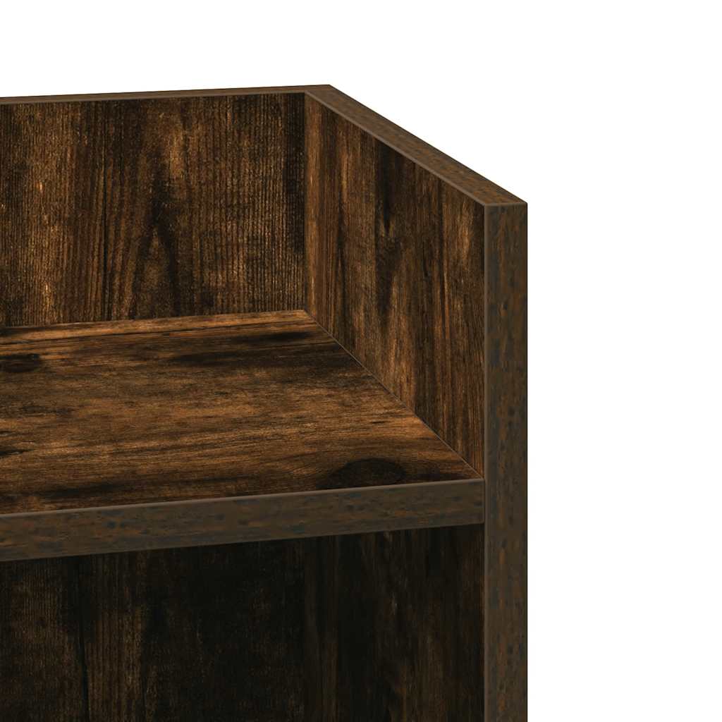 Bijzettafeltje met plank 25,5x27x60 cm gerookt eikenkleurig is nu te koop bij PeponiXL, paradijselijk wonen!