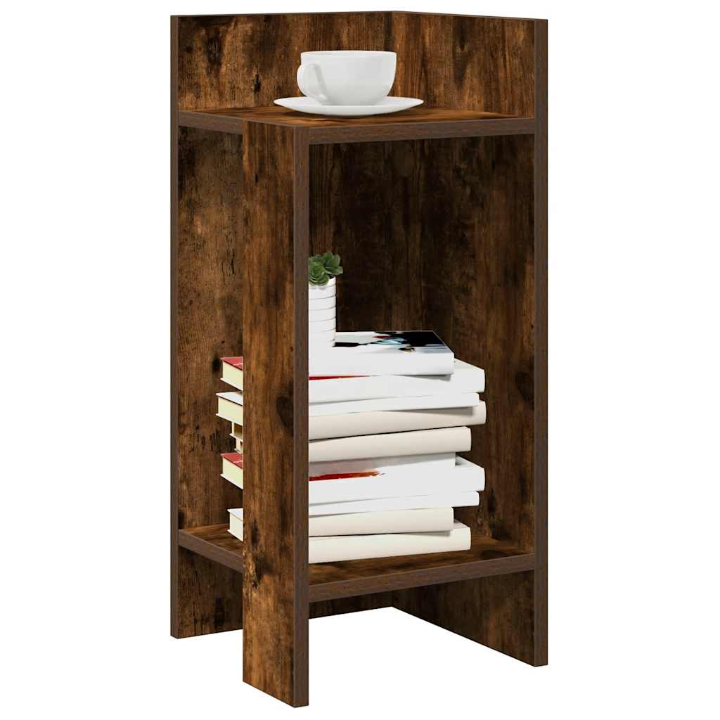 Bijzettafeltje met plank 25,5x27x60 cm gerookt eikenkleurig is nu te koop bij PeponiXL, paradijselijk wonen!