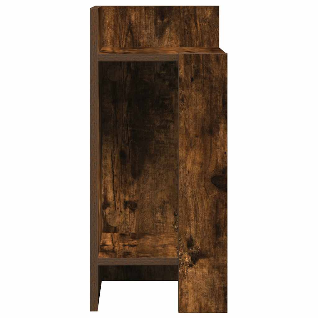 Bijzettafels 2 st met plank 25,5x27x60 cm gerookt eikenkleurig is nu te koop bij PeponiXL, paradijselijk wonen!