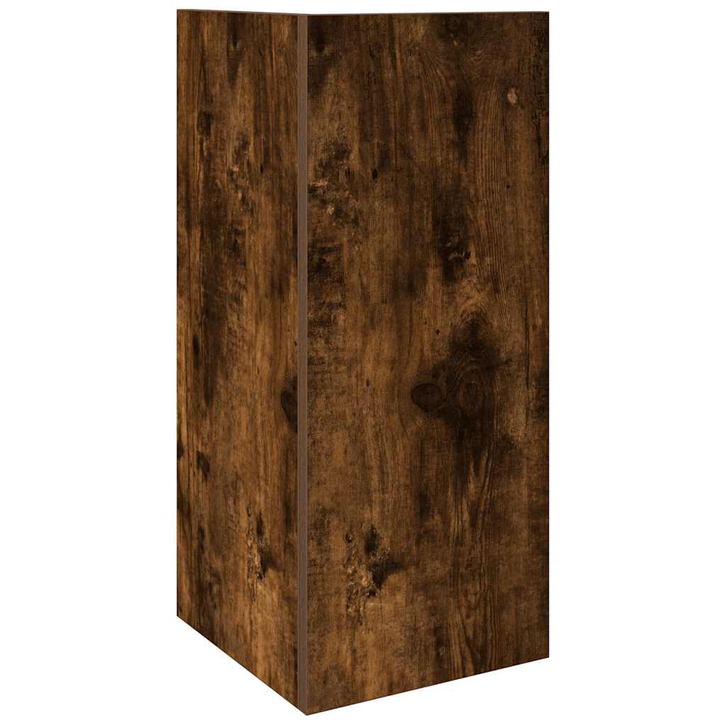 Bijzettafels 2 st met plank 25,5x27x60 cm gerookt eikenkleurig is nu te koop bij PeponiXL, paradijselijk wonen!