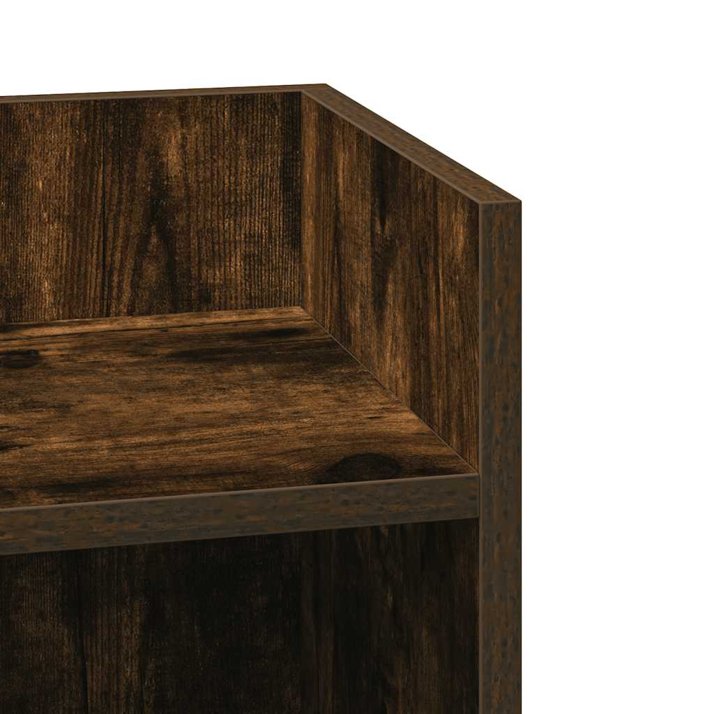Bijzettafels 2 st met plank 25,5x27x60 cm gerookt eikenkleurig is nu te koop bij PeponiXL, paradijselijk wonen!