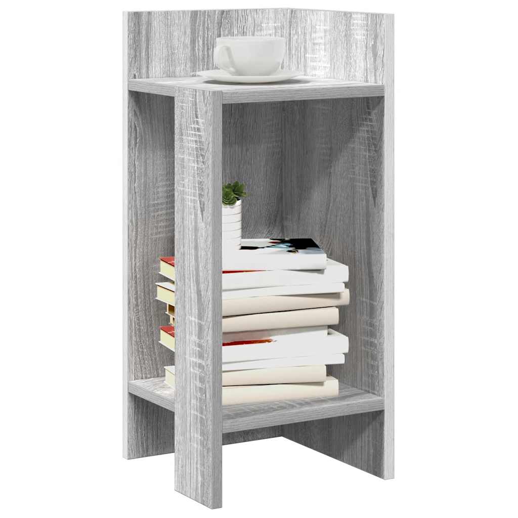 Bijzettafeltje met plank 25,5x27x60 cm grijs sonoma eikenkleur is nu te koop bij PeponiXL, paradijselijk wonen!