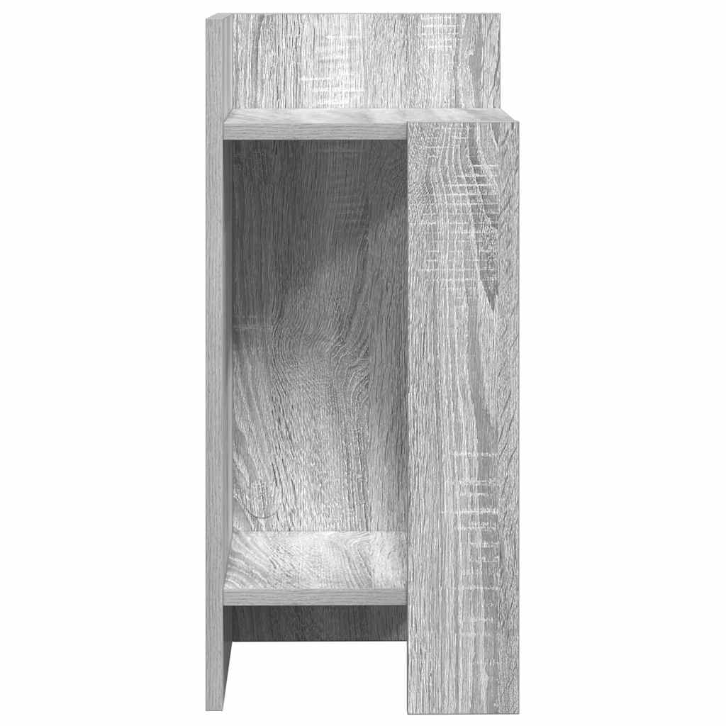 Bijzettafels 2 st met plank 25,5x27x60 cm grijs sonoma eiken is nu te koop bij PeponiXL, paradijselijk wonen!
