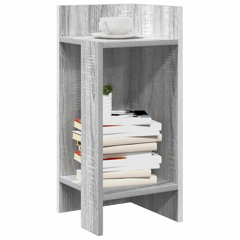 Bijzettafels 2 st met plank 25,5x27x60 cm grijs sonoma eiken is nu te koop bij PeponiXL, paradijselijk wonen!
